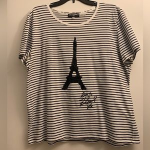 Karl Lagerfeld Striped Eiffel Tower T-shirt